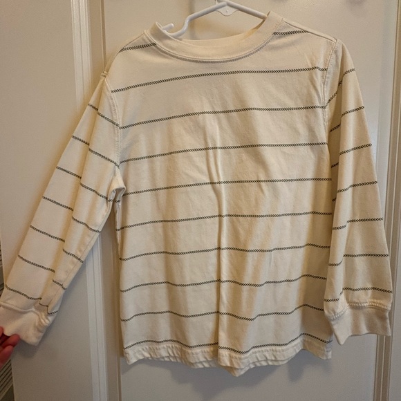 Carter's Other - Carter's Cream Long-Sleeve Tee with Thin Navy Stripes